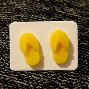 Yellow #1 Style Flip Flop Earrings